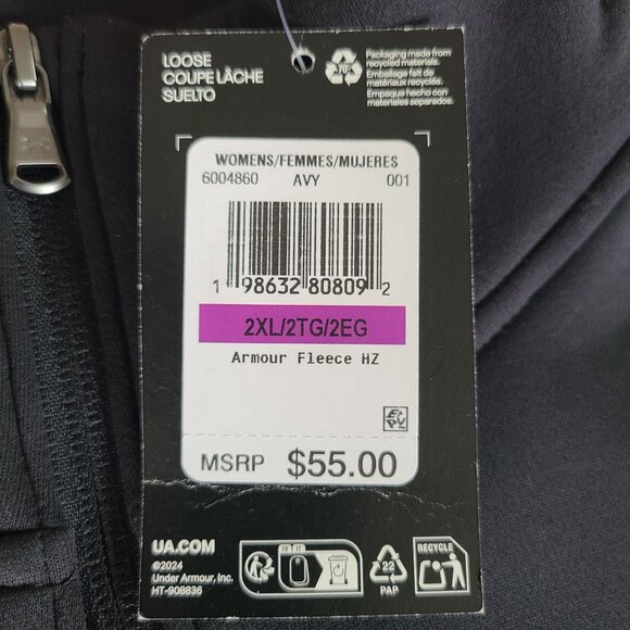 Under Armour Women's 2XL Sweatshirt Fleece Half-Zip Black NWT - Picture 3 of 11